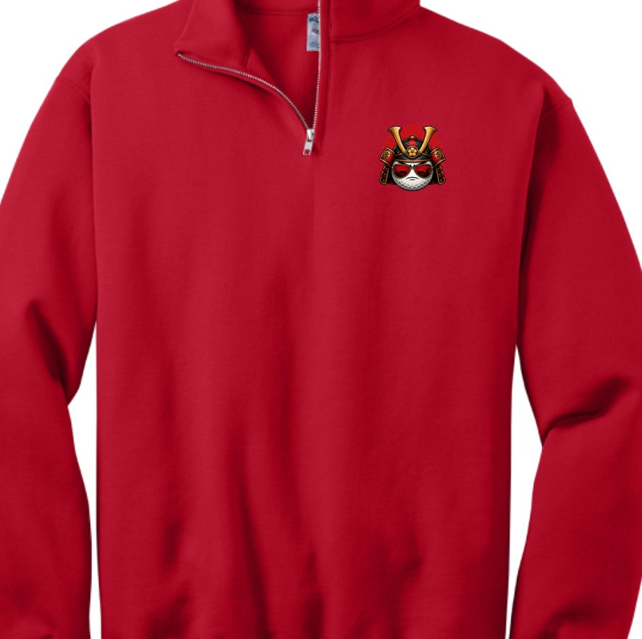 Samurai Quarter Zip — Crimson — front