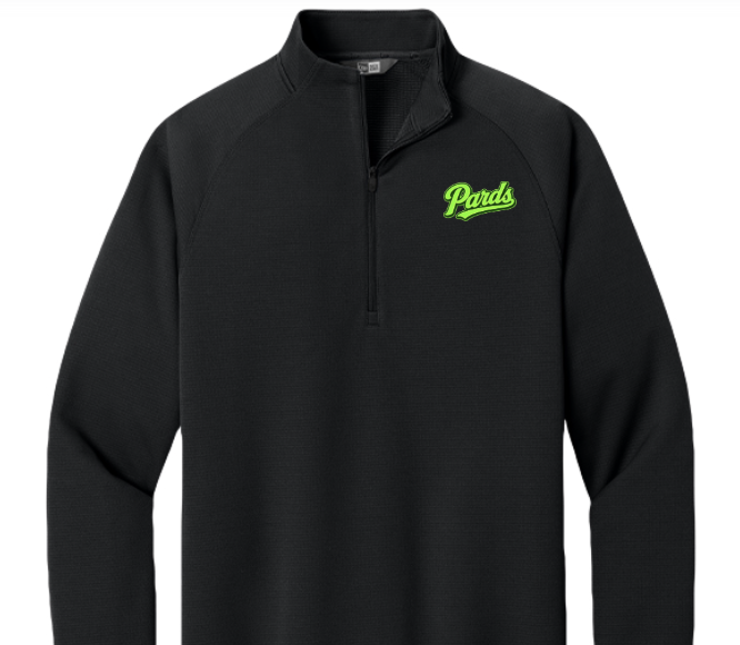 Script Quarter Zip — Black / Neon — front