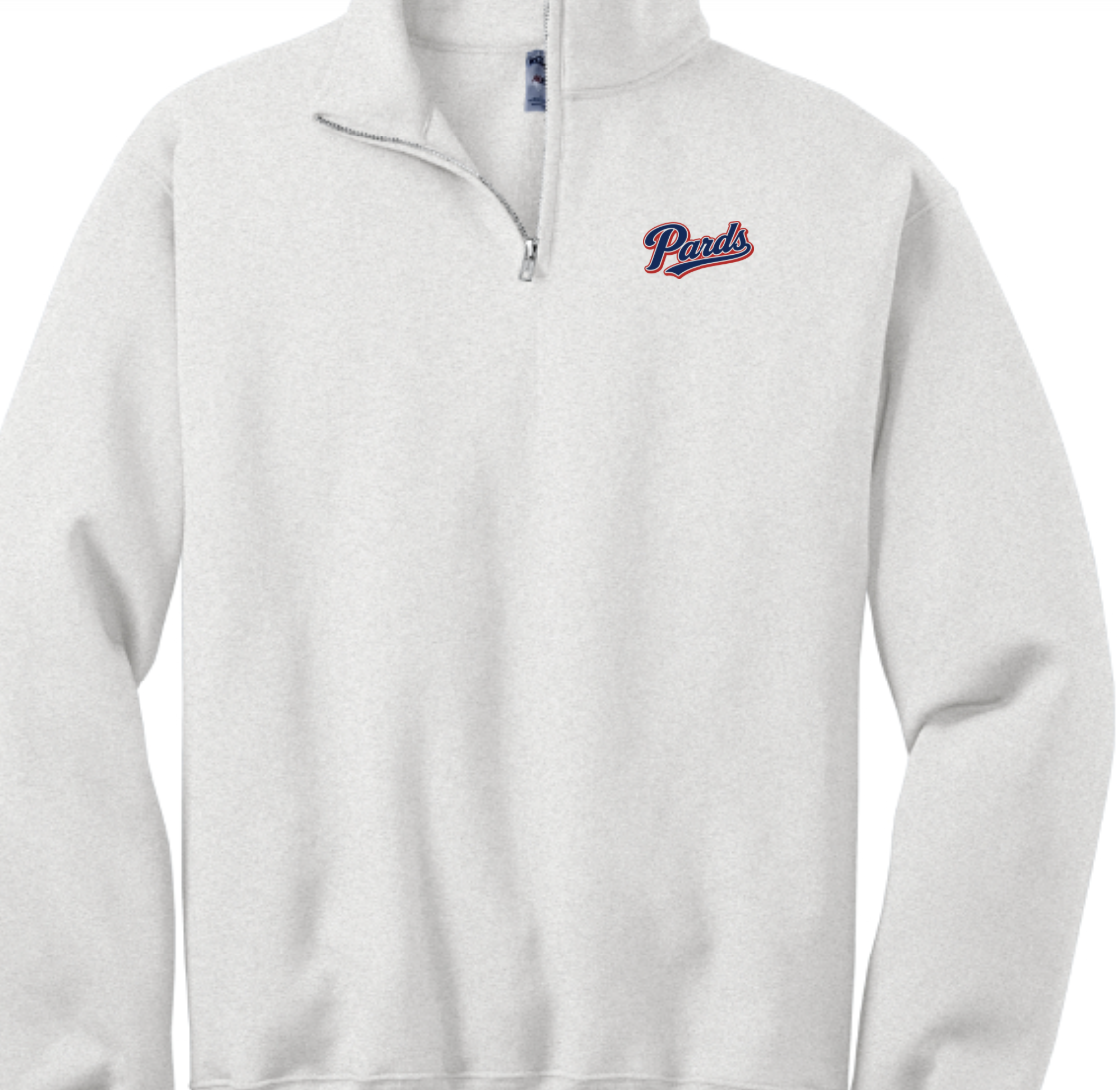 Script Quarter Zip — Ash / Navy — front