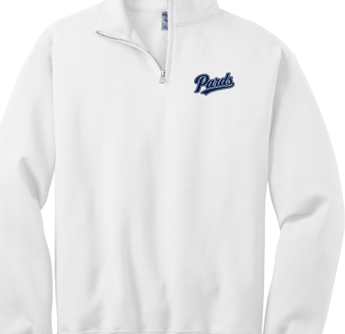 Script Quarter Zip — White — front