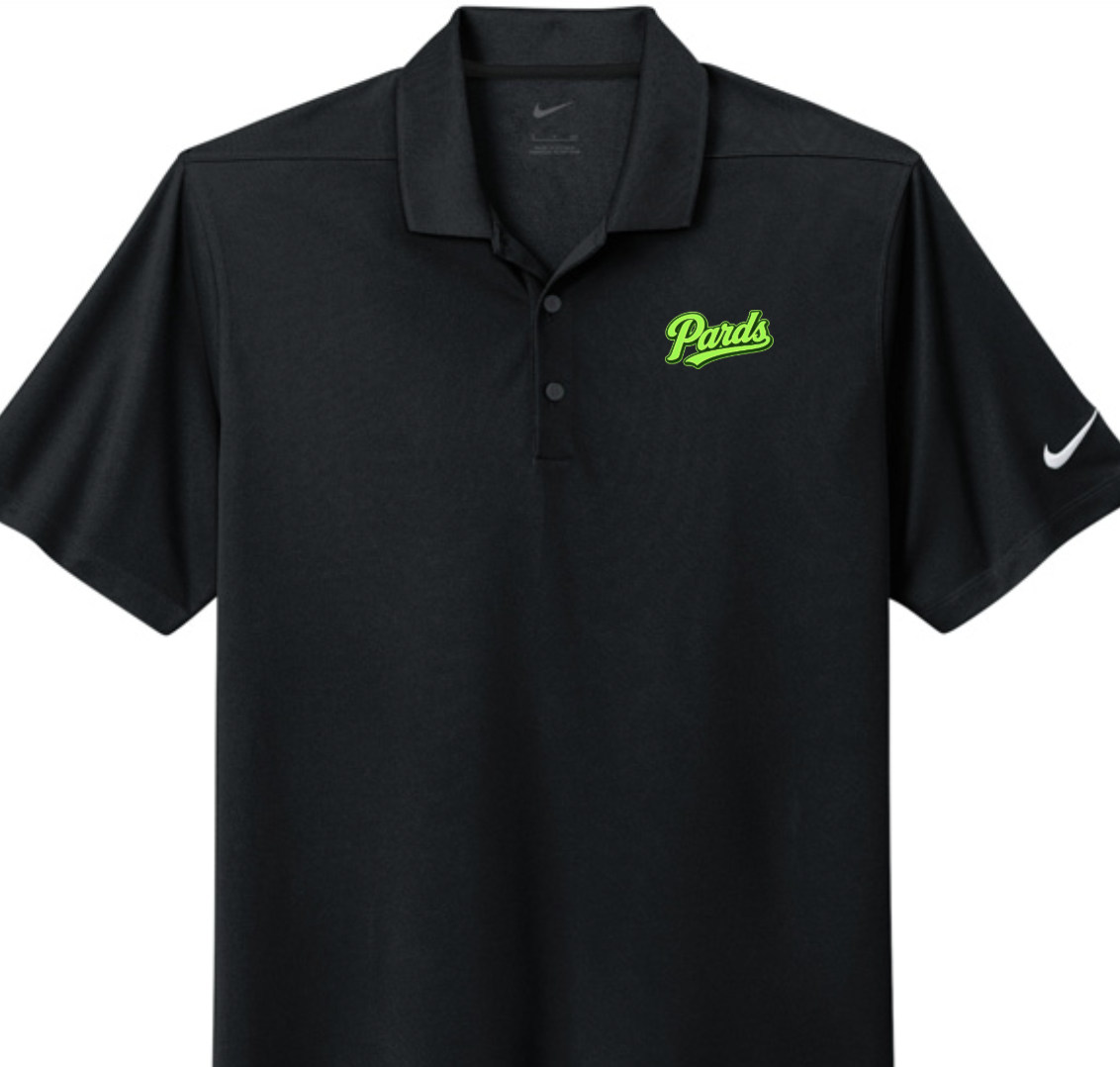 Pards Script Polo — Black / Neon — front